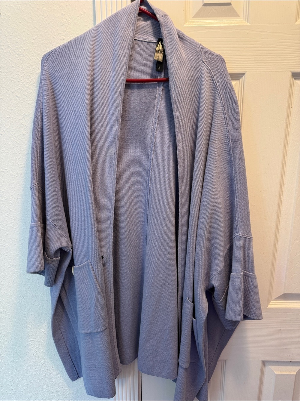 MarlaWynne Periwinkle Blue Open-Front Draped Cardigan